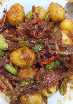 Foto resep Sambal Pete Teri Telur Puyuh