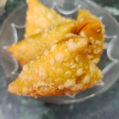 Moong dal ke mini samosas A picture of Moong dal ke mini samosas.