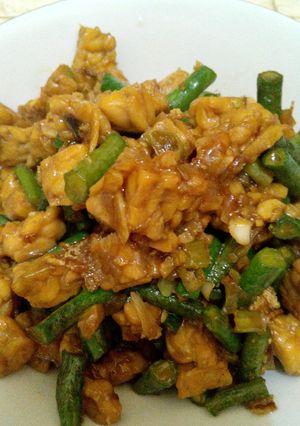 Foto resep Tumis tempe kacang panjang