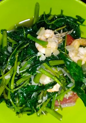 Foto resep Cah kangkung udang