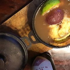 A picture of California Farm Smoked Onion Soup.