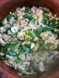 Cubitos de pollo con champiñones y chiles poblanos