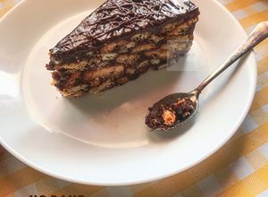 Gambar No Bake Nutella Biscuit Cake / Kek Batik Nutella Tanpa Oven 🍫🍪
