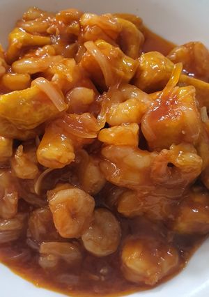 Foto resep Udang Tahu Asam Manis