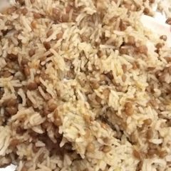 A picture of Masoor dal with rice.