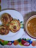 Chocolate milk dinner rolls with pumpkin soup# kids challenge