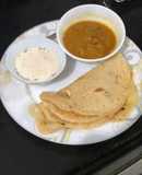 Pumpkin Uttapam, sambhar and chutney