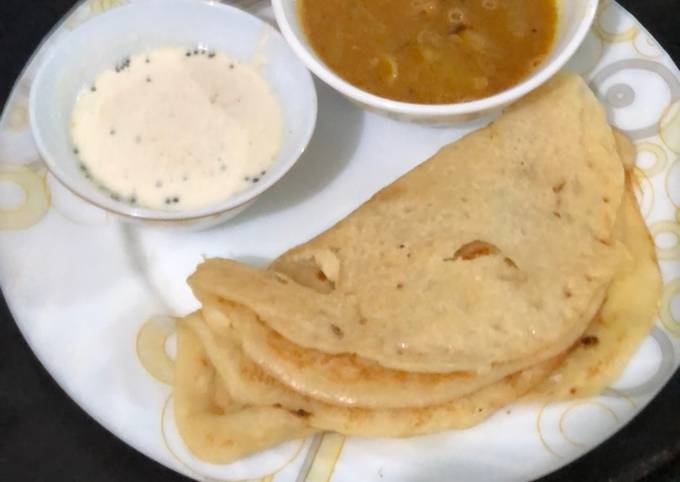 Pumpkin Uttapam, sambhar and chutney Recipe by Dr Vidyashree - Cookpad
