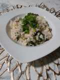 Risotto with lemon, chicken and spinach