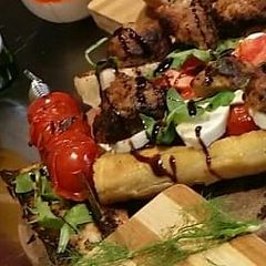 Sausage Meatball Sandwich w/Balsamic Glaze A picture of Sausage Meatball Sandwich w/Balsamic Glaze.