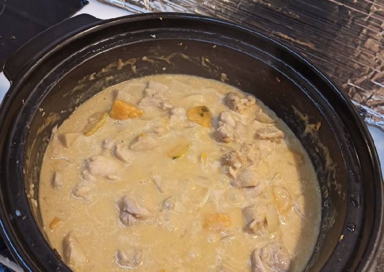 Langkah Membuat Chicken pumpkin taro in clay pot Untuk Pemula