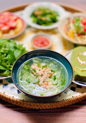Hình của món Canh Bầu Nấu Tôm Đất.