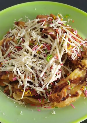 Foto resep Pisang goreng tabur keju parut susu coklat, maknyuss👌