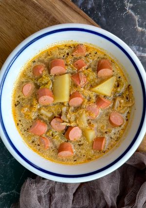 Hagyományos frankfurtileves recept fotója