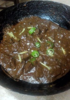 A picture of Beef Karahi Kaleji.