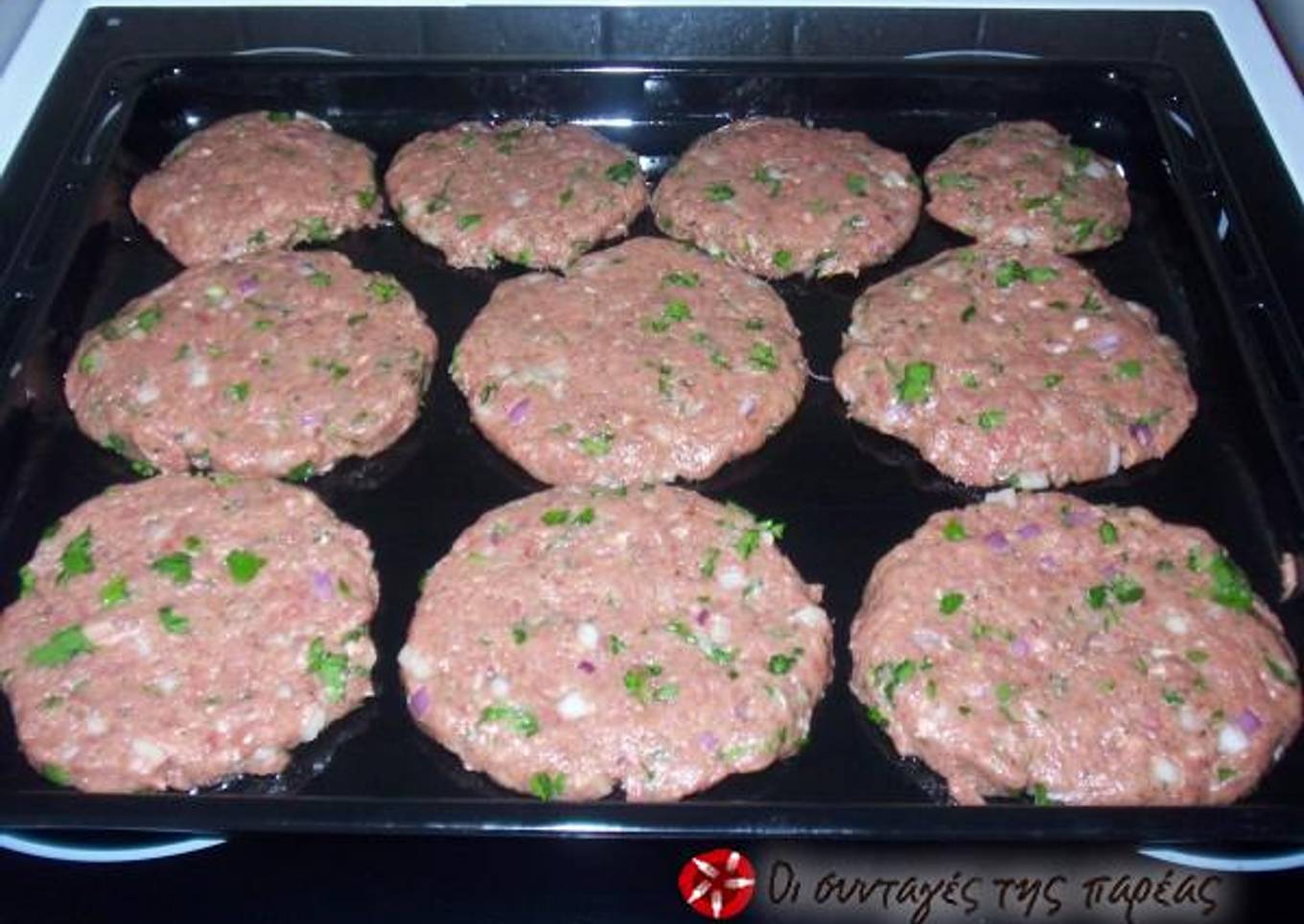 Fluffy beef patties in the oven