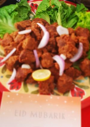 A picture of Bihari boti in a pan.