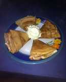 Crepas con queso envinado (brandi)