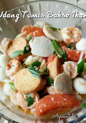 Foto resep Udang Tumis Bakso Ikan