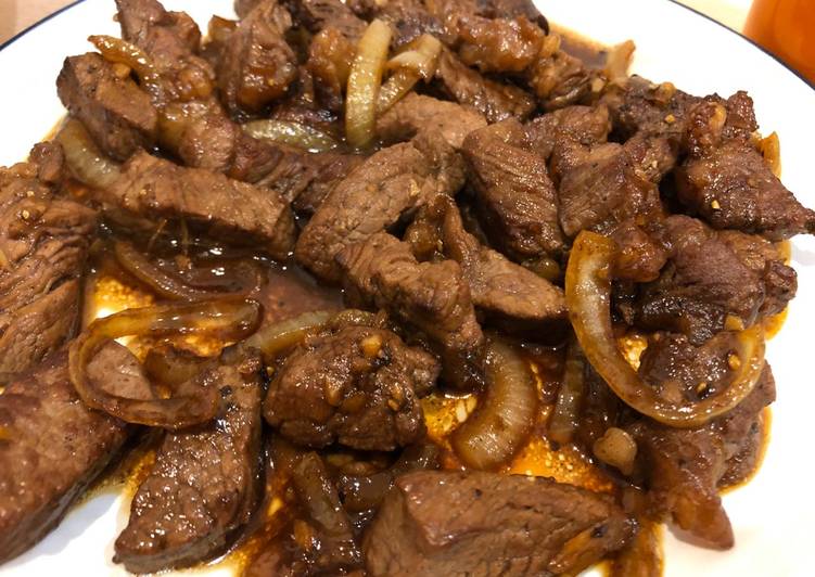 Sapi lada hitam versi minimalis, menu valentine dinner