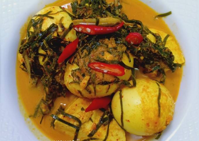 Resep Gulai Telur Daun Mangkokan A K A Gulai Talua Jo Tapak Leman Oleh