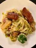 Cabbage with Sausages (Choucroute Garnie or Sauerkraut with Sausages)