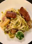 Cabbage with Sausages (Choucroute Garnie or Sauerkraut with Sausages)