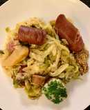 Cabbage with Sausages (Choucroute Garnie or Sauerkraut with Sausages)