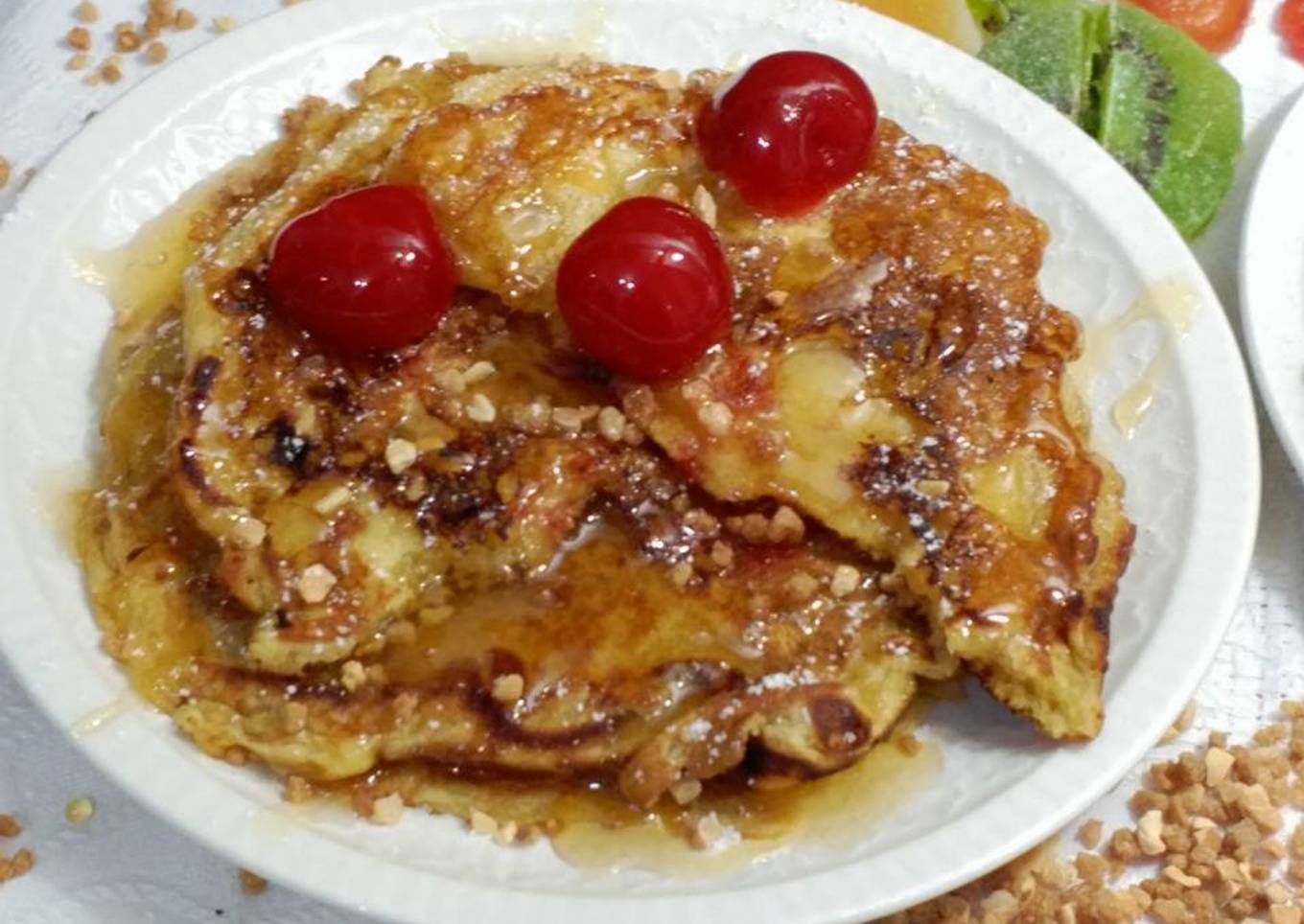 Tortitas con almendras crocanti y miel