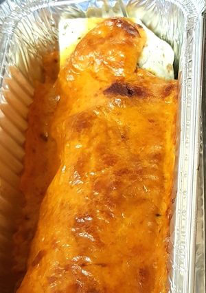 A picture of My Sweet Chilli Chicken & Mushroom Enchilada. 😀.