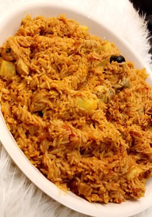 صورة لوصفة رز بخاري بالدجاج بطريقه سهله و لا اروع
