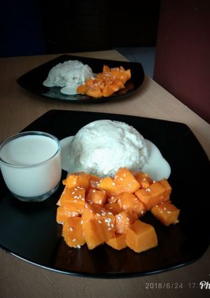 Foto resep Mango Sticky Rice Milk Sauce
