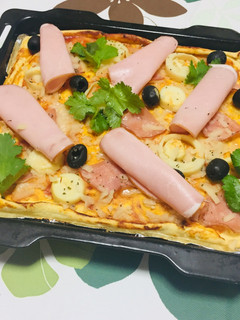 Una foto de Pizzas 🍕 con Base de Harina de soja Con Jamón y Palmitos! 😋👌