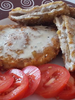 Una foto de Cachopinos de lomo rellenos de manzana