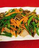 Đậu cove xào lòng mề