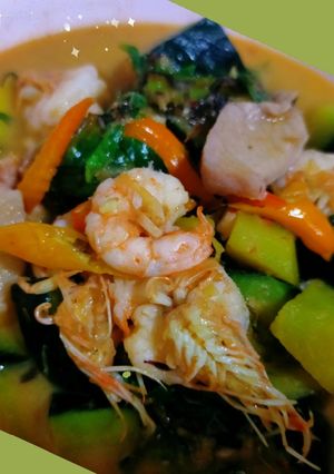 รูปของ แกงเผ็ดกุ้งฟักทองอ่อน