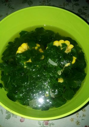 Foto resep Sayur bening kelor jagung manis.