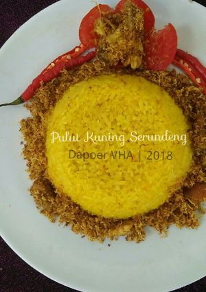 Foto resep Pulut kuning dan serundeng ayam #Selasabisa