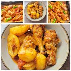 بطاطا كوشة معسلة في الفرن مع افخاذ دجاج 🥔🍗🍗-レシピのメイン写真