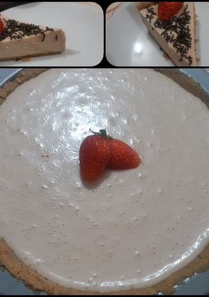 Una foto de Pay frío de queso y chocolate carlos V
