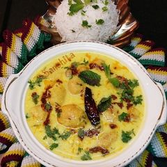 A picture of ताज़ी मंगौची (मूंग की दाल की कढ़ी).