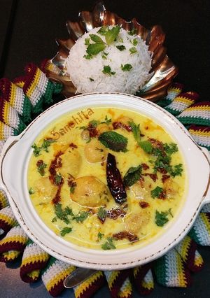 A picture of ताज़ी मंगौची (मूंग की दाल की कढ़ी).