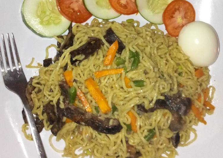 Easiest Way to Prepare Any-night-of-the-week Noodles with left over suya