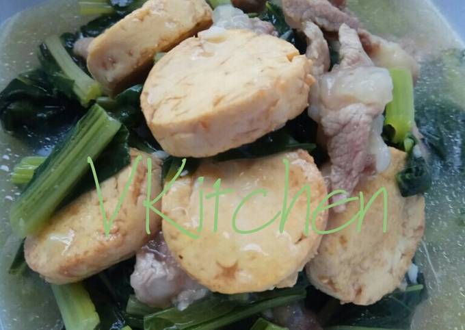 Resep Sawi Hijau With Tofu And Pork Oleh Vkitchen Cookpad