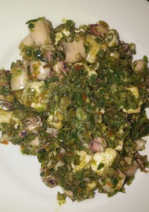 Foto resep Cumi asin mix tahu putih sambal ijo
