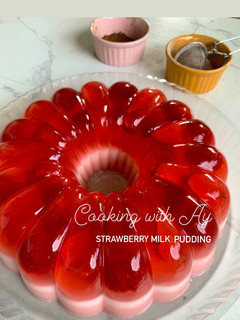 Foto resep Strawberry milk pudding