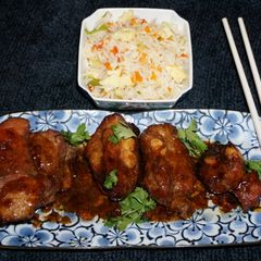 Ginger honey sparerib strip with 5 spices A picture of Ginger honey sparerib strip with 5 spices.
