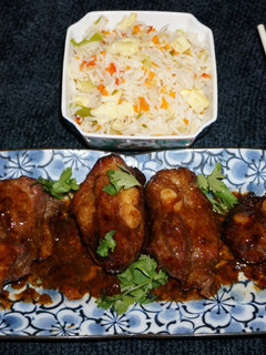 A picture of Ginger honey sparerib strip with 5 spices.