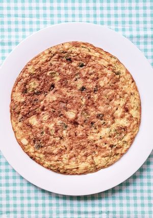Una foto de Tortilla de repollitos de Bruselas (coles de Bruselas)