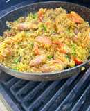 Paella di mare nel BBQ